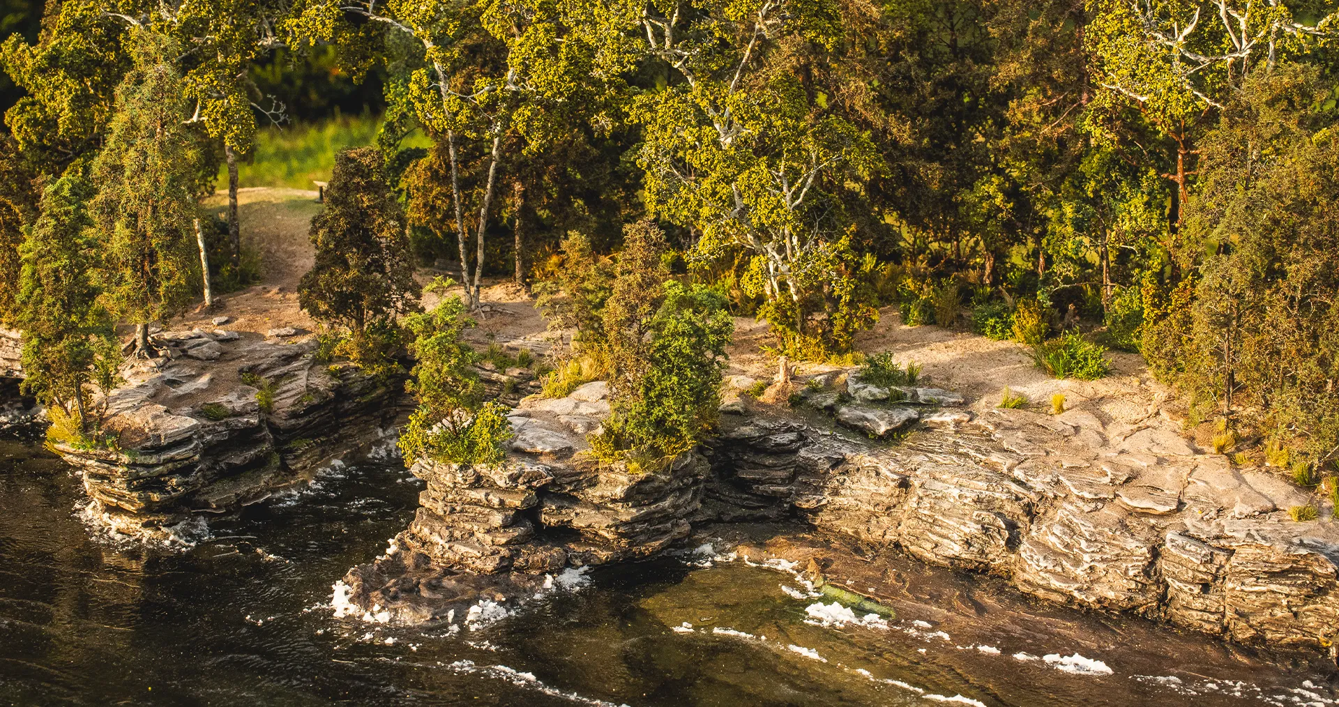 Cave Point County Park WI aerial replica of shoreline micro landscape
