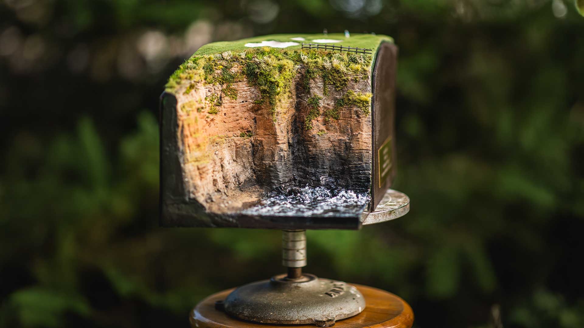 Pebble Beach Hole 6 micro landscape featuring waves and California coastline cliffs