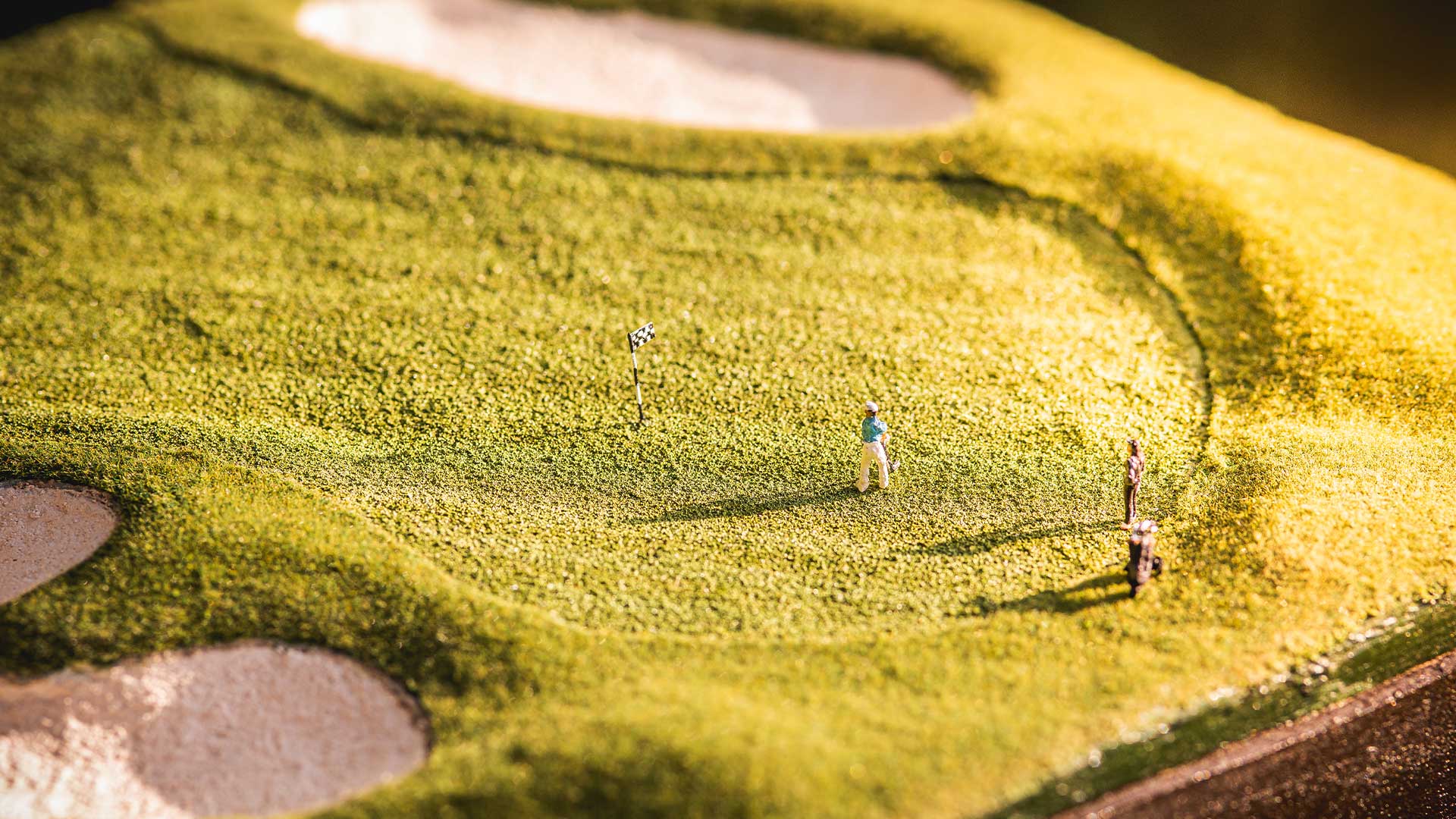 Custom miniature landscape of Pebble Beach Hole 6 green