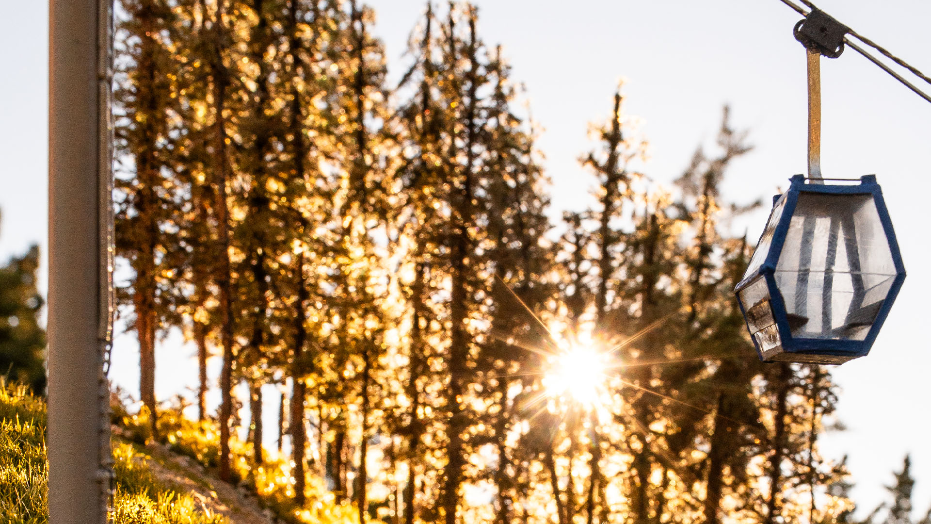 Sun Lit Gondola tower and hikers from the 29029 Everesting Snow King micro landscape