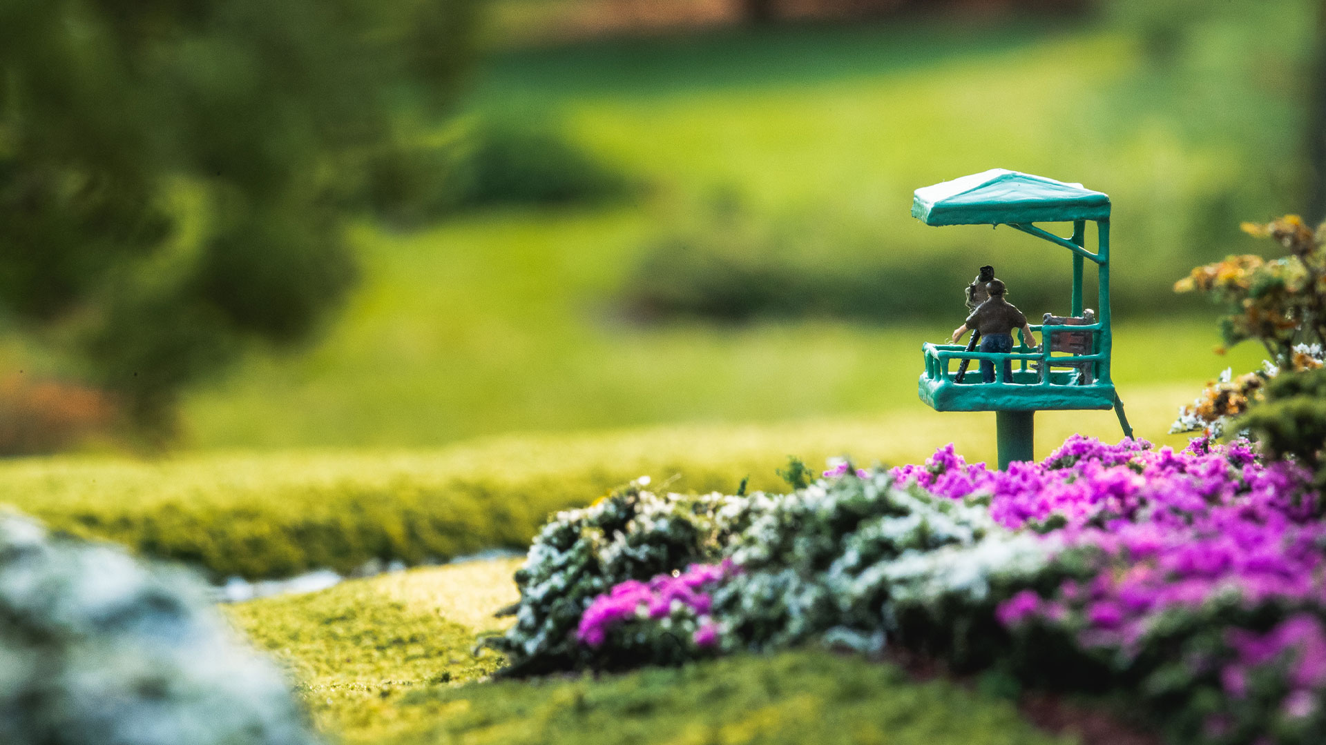 Miniature Media Tower on Golf Course Replica