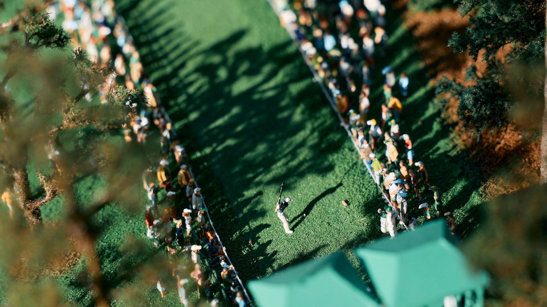 hole 18 augusta georgia golf course micro landscape aerial view
